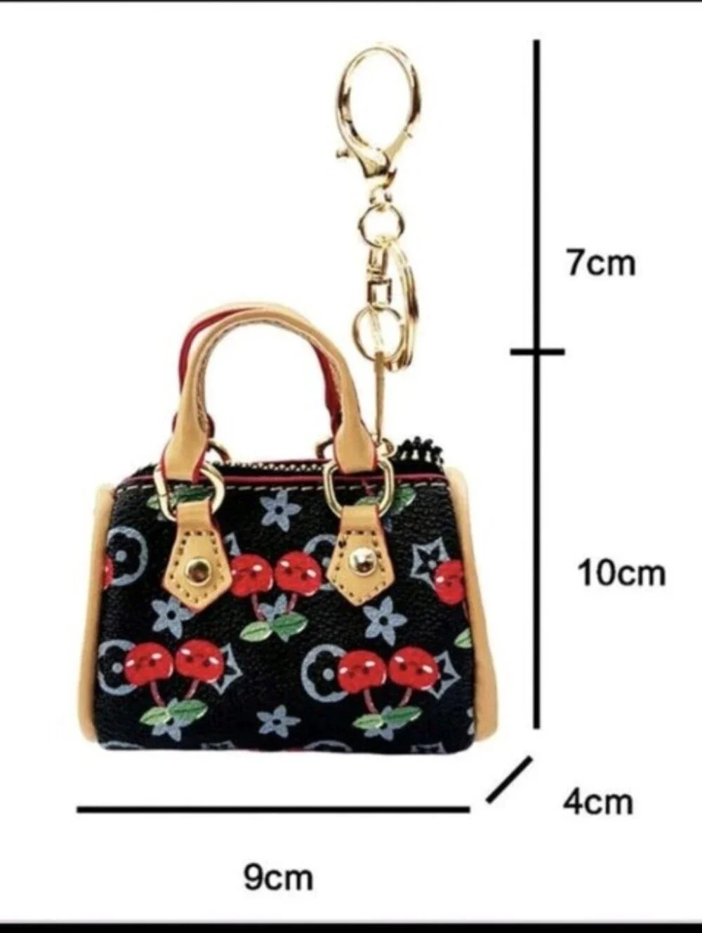 Cherry Mini Coin Purse Bag Charm/ Keychain NEW